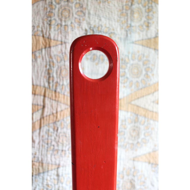 Handmade Red "Keyhole Chair" - Sewing Chair or Stool - fireside stool - modern stool - accent chair - side chair A unique...
