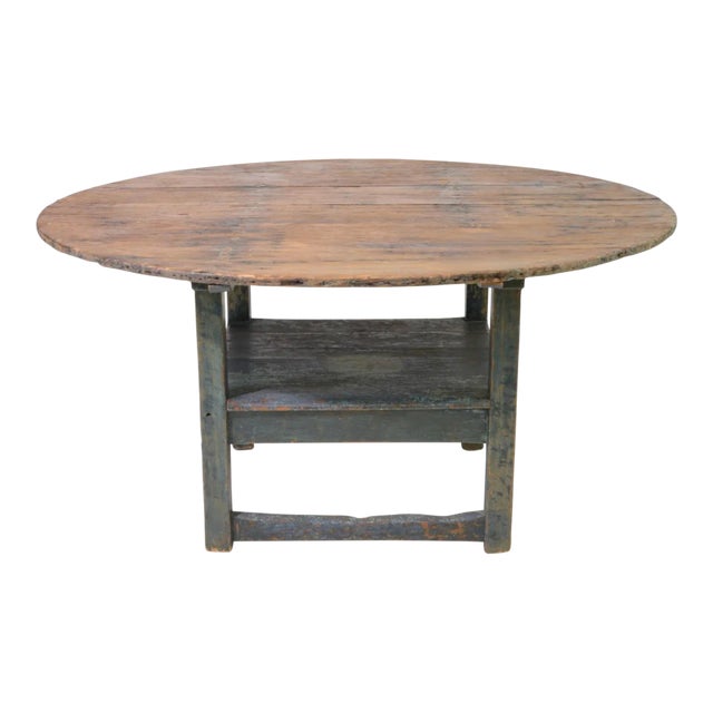 French Antique Painted Vendange Wine Table / Seat For Sale