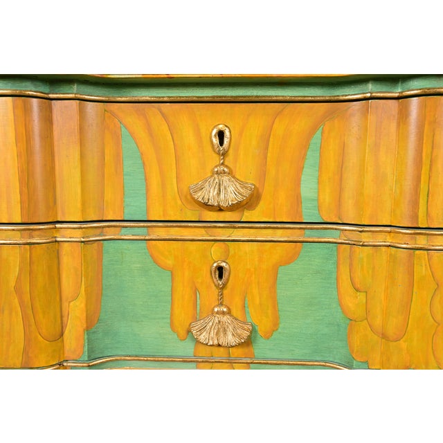 Kindel Furniture Georgian Hand-Painted Block Front Chest of Drawers For Sale - Image 9 of 15
