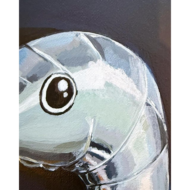 Sofía Cristina Jiménez, Silver Inflatable Ostrich, Lady Truthi 3, 2025, Acrylic Painting For Sale - Image 6 of 14