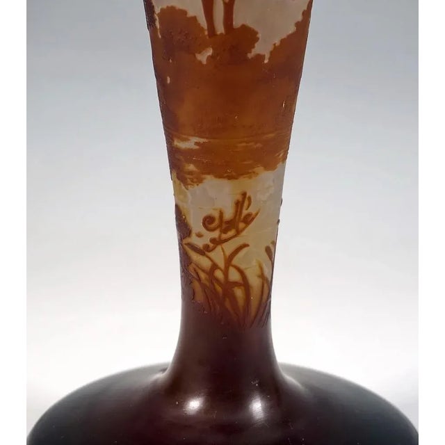 Art Nouveau Cameo Vase with Seascape Decor from Émile Gallé, France, 1904, 1890s For Sale - Image 9 of 11