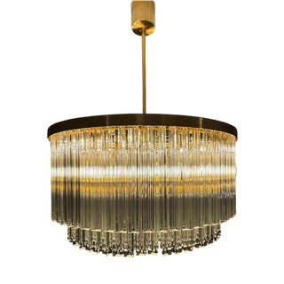 Murano Glass Chandelier with Clear Triedo Glass by Simoeng For Sale