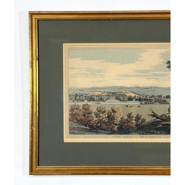 Antique 1793 Hand-Colored Aquatint – "Court Garden & Great Marlow" by j.c. Stadler For Sale - Image 4 of 12