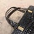 1970s Vintage Glossy Embossed Black Leather and Brass Italian Hand Bag For Sale - Image 10 of 10