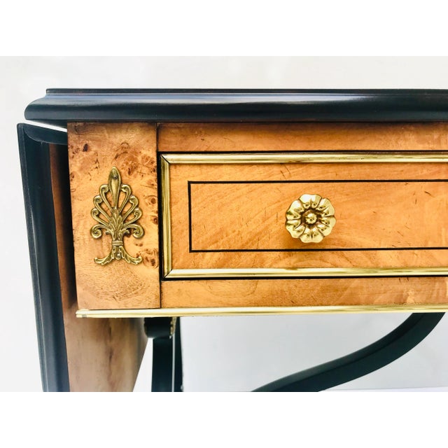 Wood Regency Baker Writing Desk/Library Table For Sale - Image 7 of 13