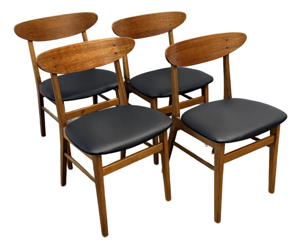 Set of 4 Vintage Danish Modern Teak Dining Chairs by Thomas Harlev