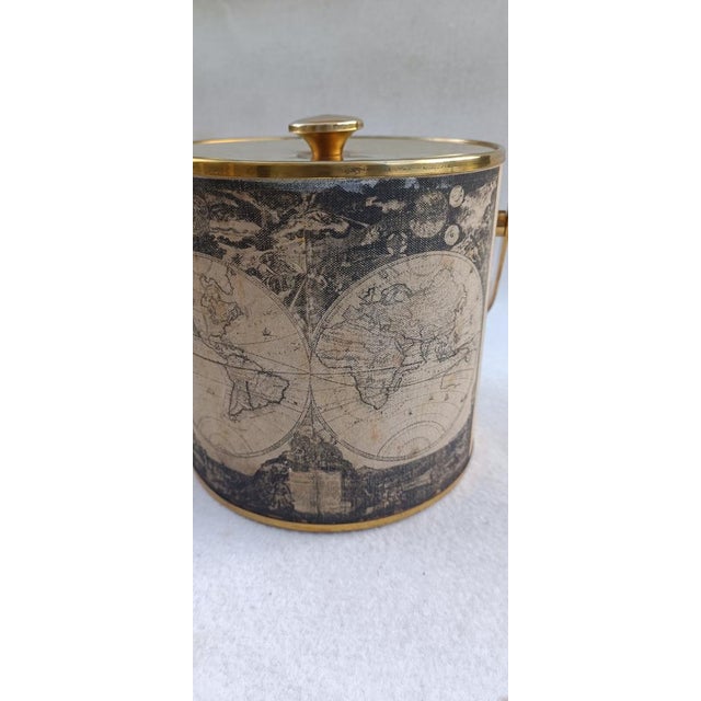 1970s Vintage Ice Bucket with Geographical Map, 1970s For Sale - Image 5 of 14