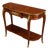French Louis XVI Style Wood Console Table – Intricate Marquetry, Gold Leaf Details & Single Drawer For Sale