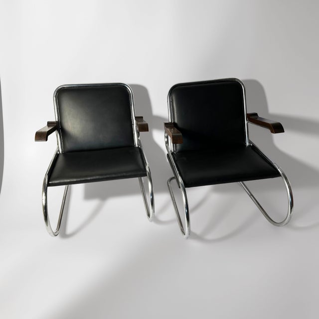 Vintage Bauhaus Cantilever Armchairs in Tubular Steel, 1930s, Set of 2 For Sale - Image 14 of 14