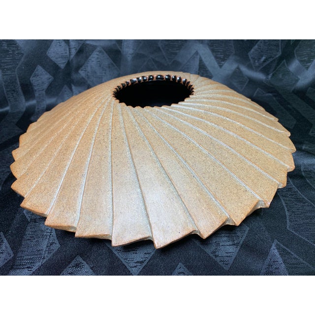 Contemporary 1970s Vintage Native American Handmade Round Spiral “ufo” Shaped Sculpture Vessel For Sale - Image 3 of 13