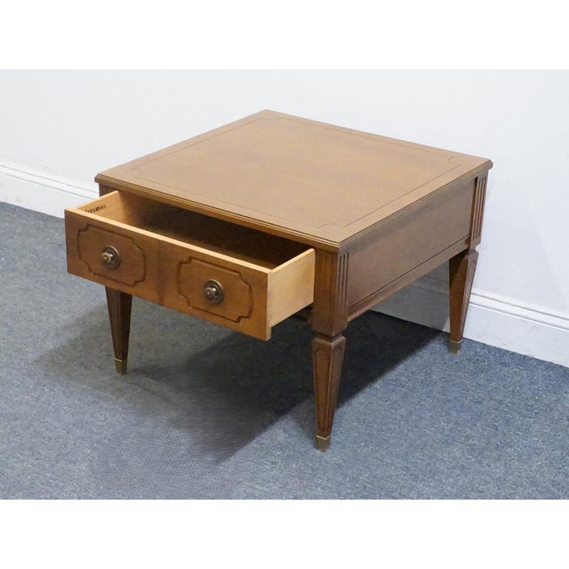 Wood Mersman Furniture Solid Walnut Italian Mediterranean Style 26" Square Accent End Table 8716 For Sale - Image 7 of 13