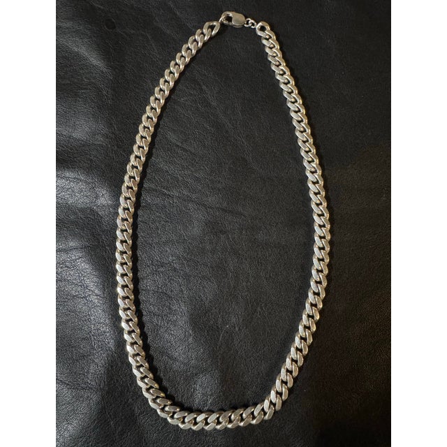 Metal Vintage Staring Silver Necklace For Sale - Image 7 of 10