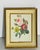 Lovely mini Chromolithograph botanical P. F. Redoute of Bouquet Rose, Anemones, Hibiscus in vintage brass enamel frame.