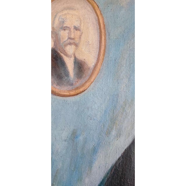 Paul Théophile Robert, Seated Lady with Glasses, Oil on Canvas, Framed For Sale - Image 5 of 14