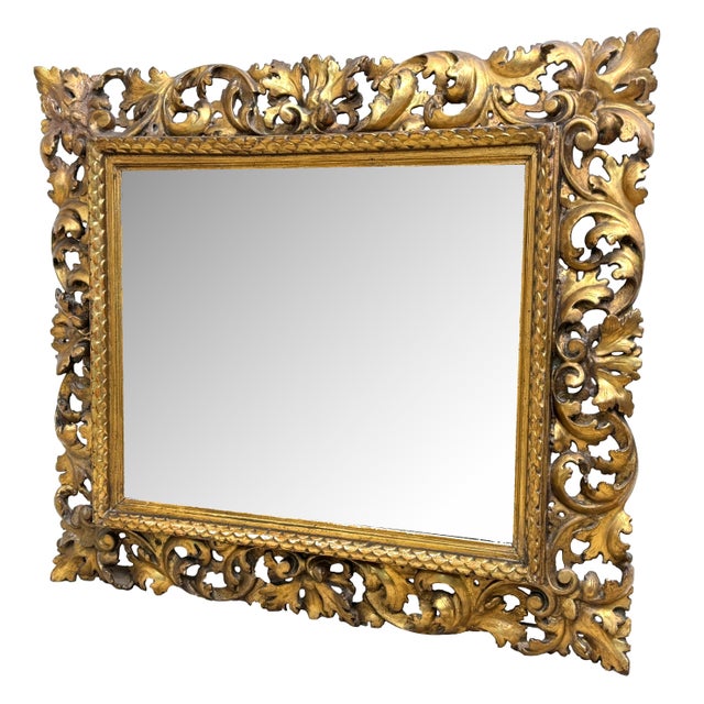Small Italian Florentine Giltwood Mirror, 1860s For Sale - Image 11 of 11