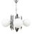 Art Deco Chrome and Opaline Glass Chandelier, 1930s For Sale