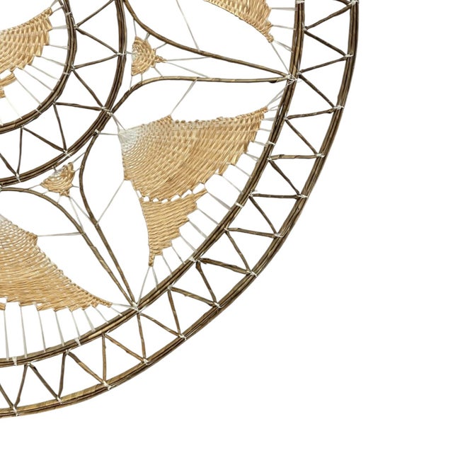 Vintage Handwoven Wall Hanging Round Wall Art. For Sale In Seattle - Image 6 of 10