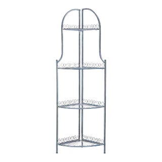 Abarrane 4 Tier Corner Shelf - Mossy Blue For Sale
