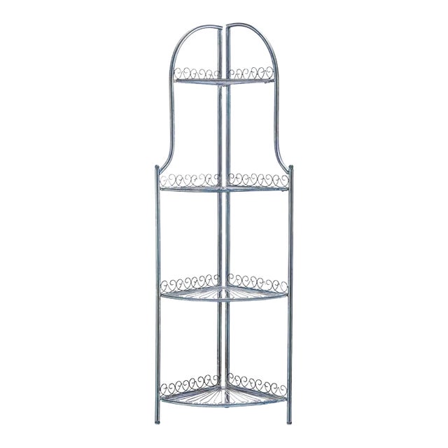 Abarrane 4 Tier Corner Shelf - Mossy Blue For Sale