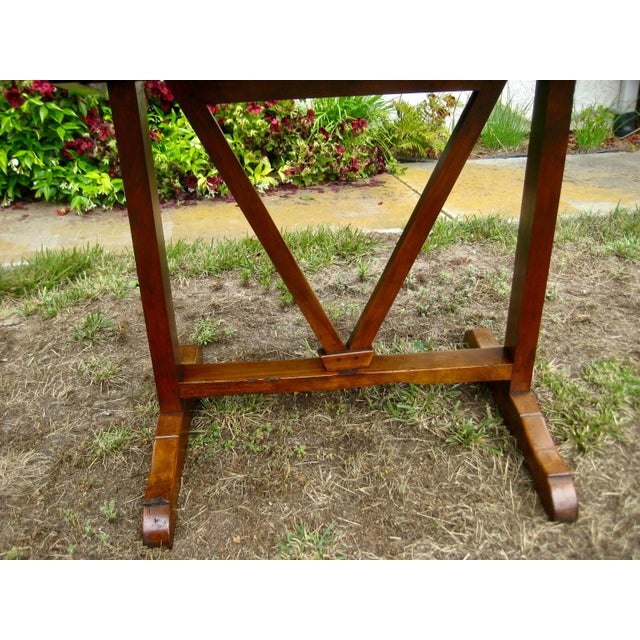 Brown Mid 19th Century French Country Wine Tasting Table Faux Bois Painted Top For Sale - Image 8 of 13