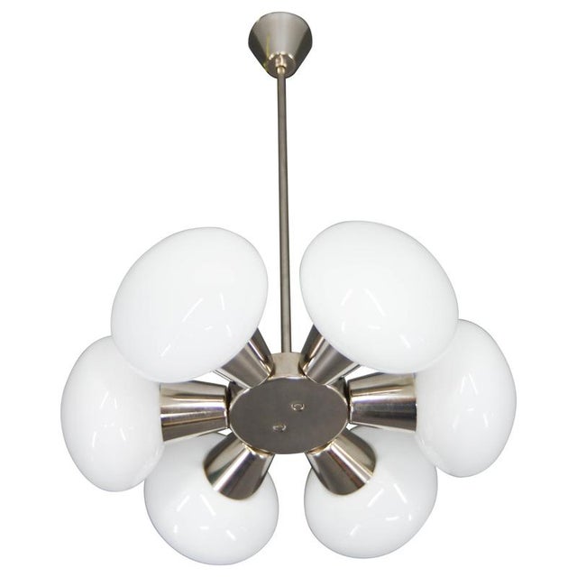 Mid-Century Sputnik Chandelier attributed to Kamenický Šenov, Former Czechoslovakia, 1960s For Sale - Image 13 of 13