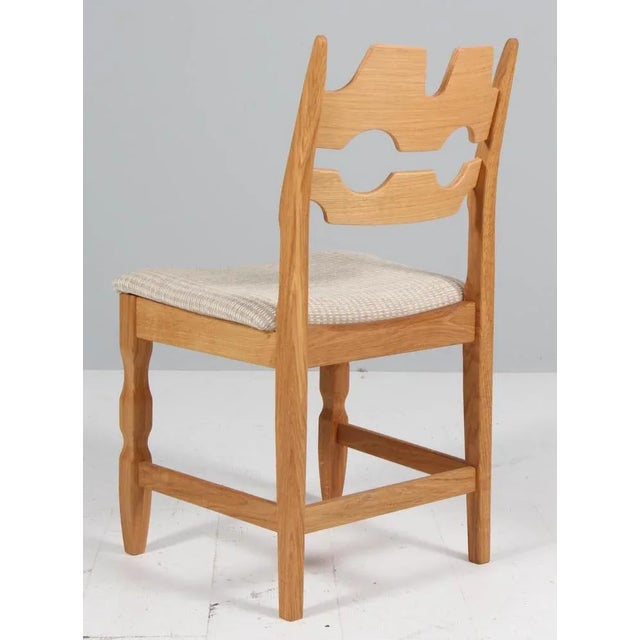 Wood Razorblade Dining Chair in Oak by Henning Kjærnulf, Denmark, 2023 For Sale - Image 7 of 8