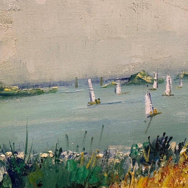 This vibrant mid‑century coastal landscape by Yolande Ardissonne brings an uplifting palette and expressive movement to...