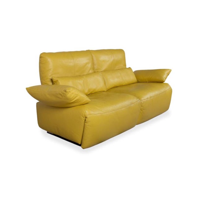 Modern Easy 2-Seater Sofa in Yellow Leather from Koinor For Sale - Image 3 of 17