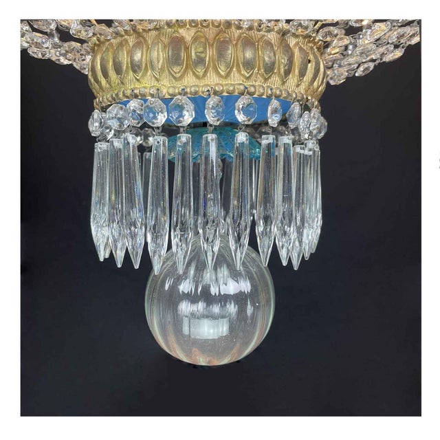 Large 18-Light Empire Chandelier in Crystal and Gilded Brass, 1700s For Sale - Image 10 of 13