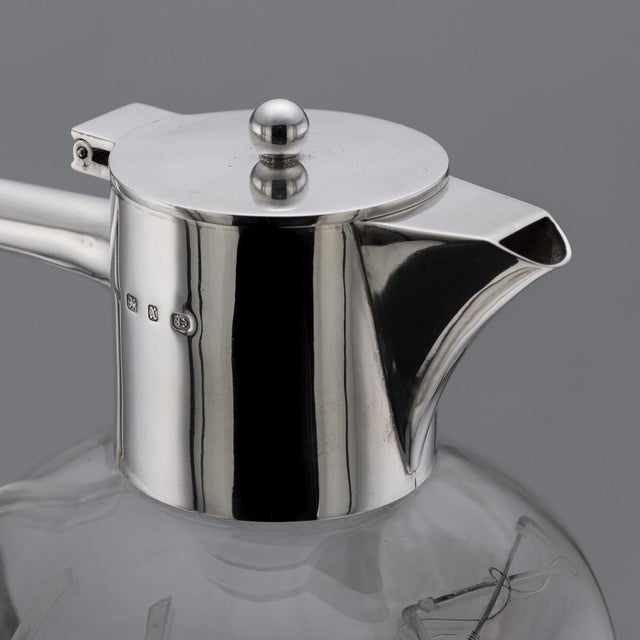 Antique English Silver and Etched Glass Claret Jug, 1897 For Sale - Image 11 of 18