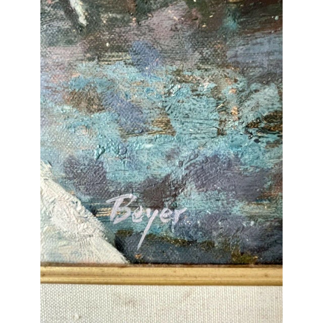Richard Boyer 1990s Impressionist Cafe Painting Framed For Sale In West Palm - Image 6 of 10