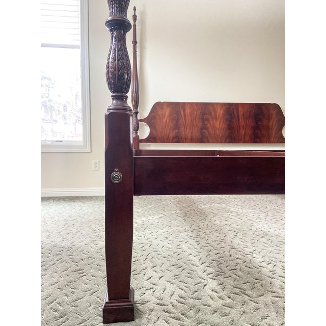 Late 20th Century Craftique Chippendale Style Mahogany Four Poster King Bed, Vintage For Sale - Image 11 of 11