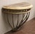 Mid 20th Century Aged Iron Demilune Console With Inset Teak Top For Sale - Image 5 of 5