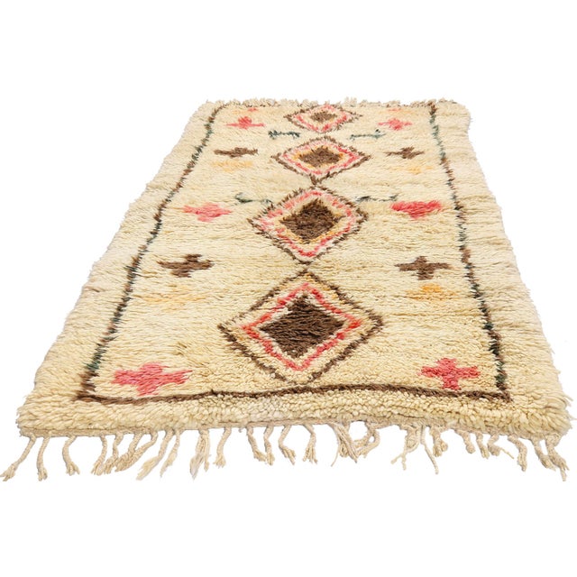 Tribal Vintage Azilal Moroccan Rug, 03'00 X 06'04 For Sale - Image 3 of 10