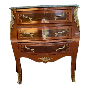 Mid 19th Century French 3 Drawer Bombe Chest