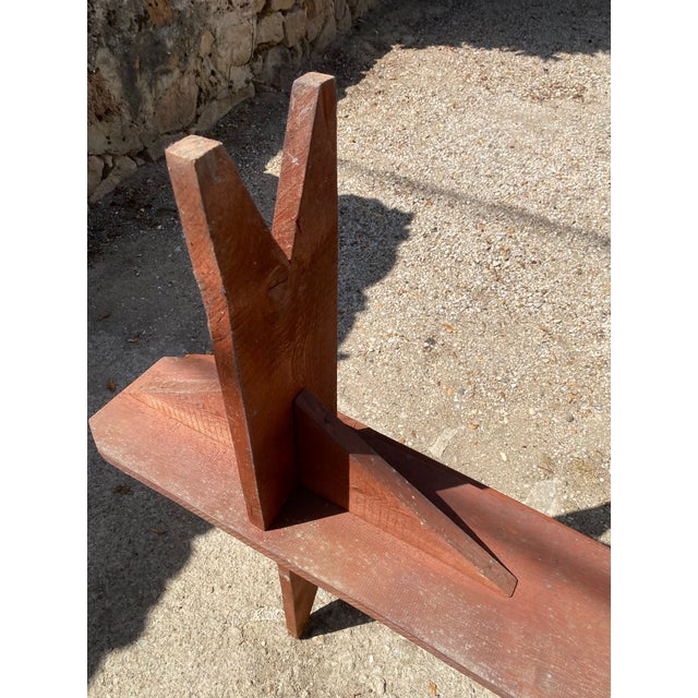 Rustic Farmhouse Wood Benches, 1950s, Set of 2 For Sale - Image 16 of 18
