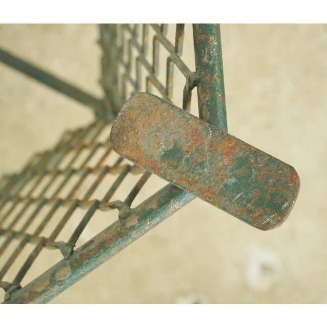 Metal French 1940s Green & Gold Wrought Iron Console Base For Sale - Image 7 of 9