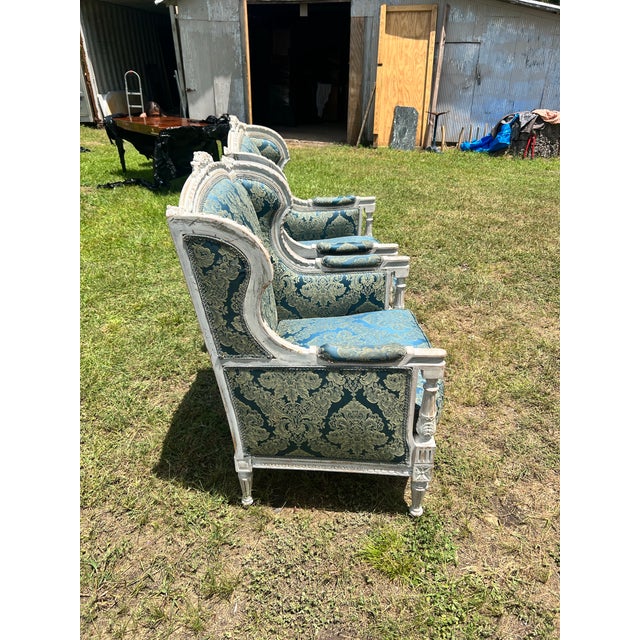 Wood French 19th Century Louis XVI Bergere Chairs - Set of 2 For Sale - Image 7 of 11