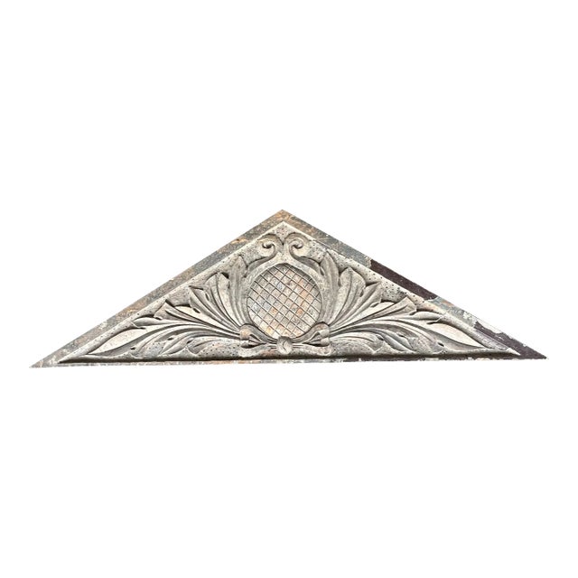 French Carved Wood Pinapple Wall Pediment For Sale