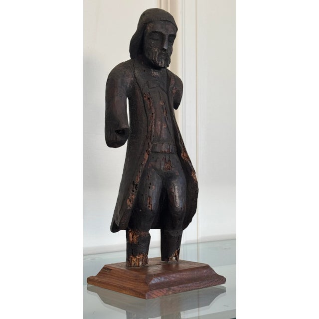 Antique Spanish Revival Mission Style Santos, (Santos is "saint" in Spanish/Portuguese), which is hand carved wood with...
