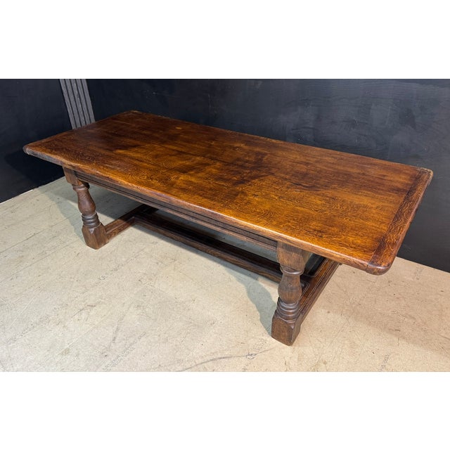 1920s Vintage Farmhouse Dining Table in Oak, 1925 For Sale - Image 5 of 17