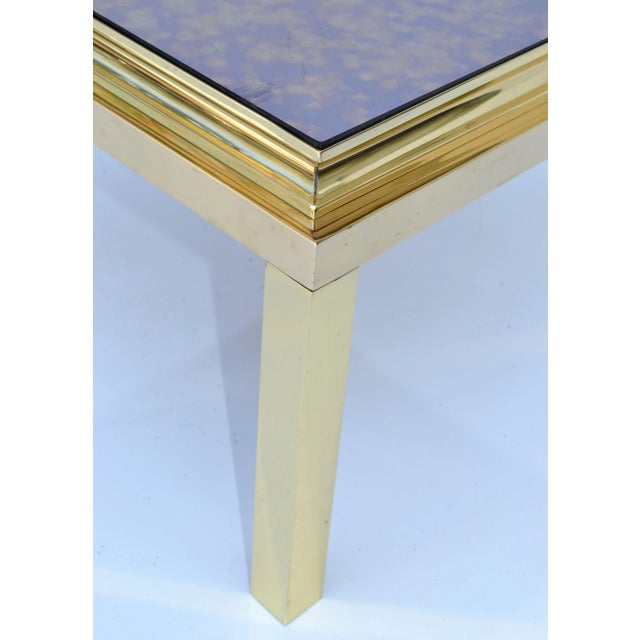 Pair, Guy Lefevre for Maison Jansen Polished Brass Side End Tables Mirrored Top For Sale - Image 9 of 13
