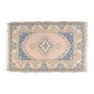 Soft Pink Anatolian Vintage Rug For Sale