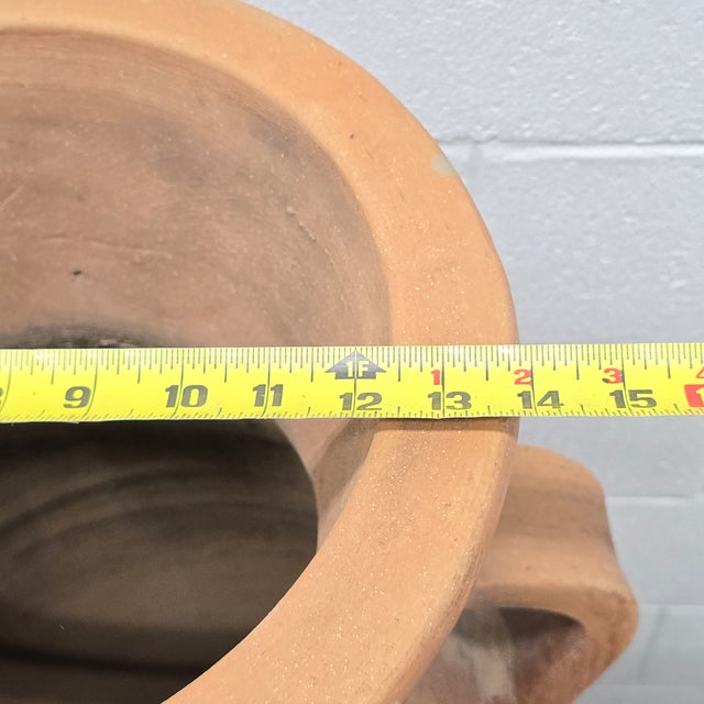 Large Rustic Terra Cotta Amphora Floor Vase For Sale In Phoenix - Image 6 of 9