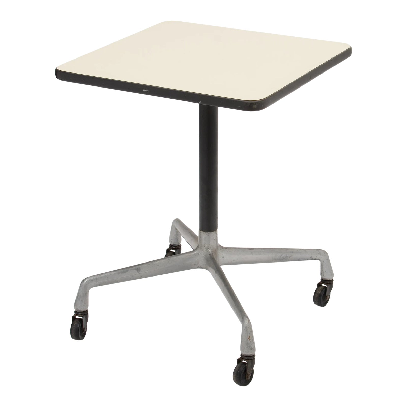 Vintage Eames Herman Miller Square Rolling Side Table Universal Base ...
