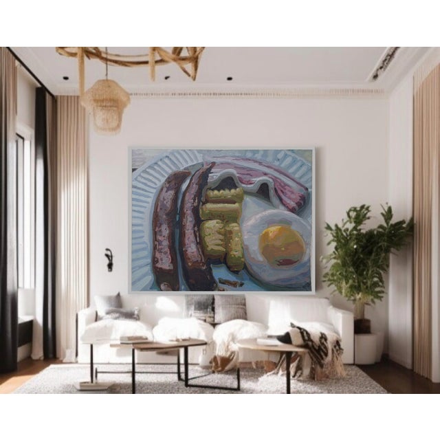 Studio Massimo Caiafa, English Breakfast, Oil on Canvas, 2000s For Sale - Image 8 of 9