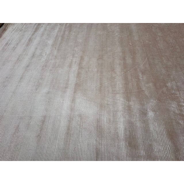 Restoration Hardware Rh Reeve Stripe Handwoven Rug — 6' × 9' Petal | 100% Tencel™ | Subtle Sheen & Texture For Sale - Image 4 of 18