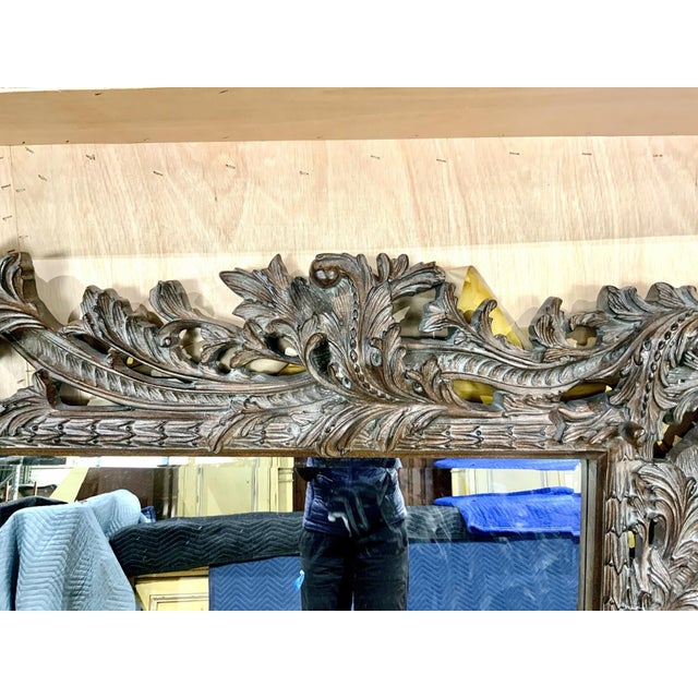 Vintage Monumental Rococò Style Rectangular Wall Mirror For Sale - Image 13 of 18