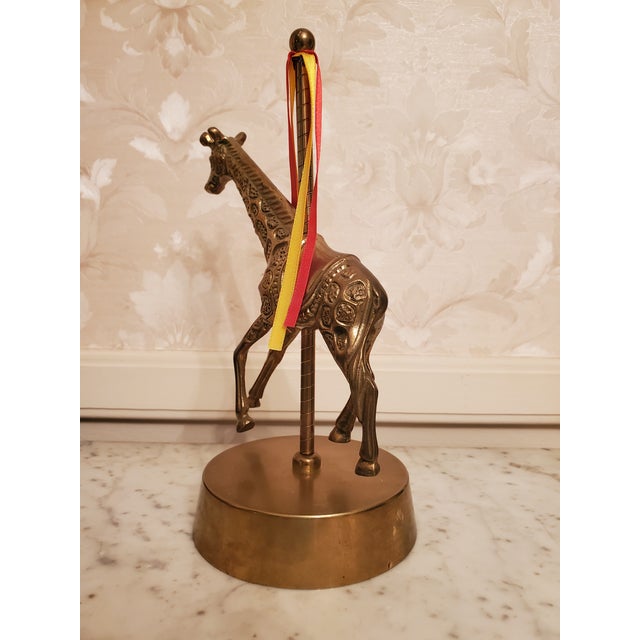 Vintage Late 20th Century Brass Giraffe Music Box Carousel Chairish