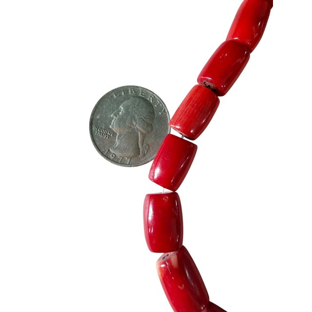 Shell Vintage Chunky Natural Red Coral Strand 14" H For Sale - Image 7 of 10